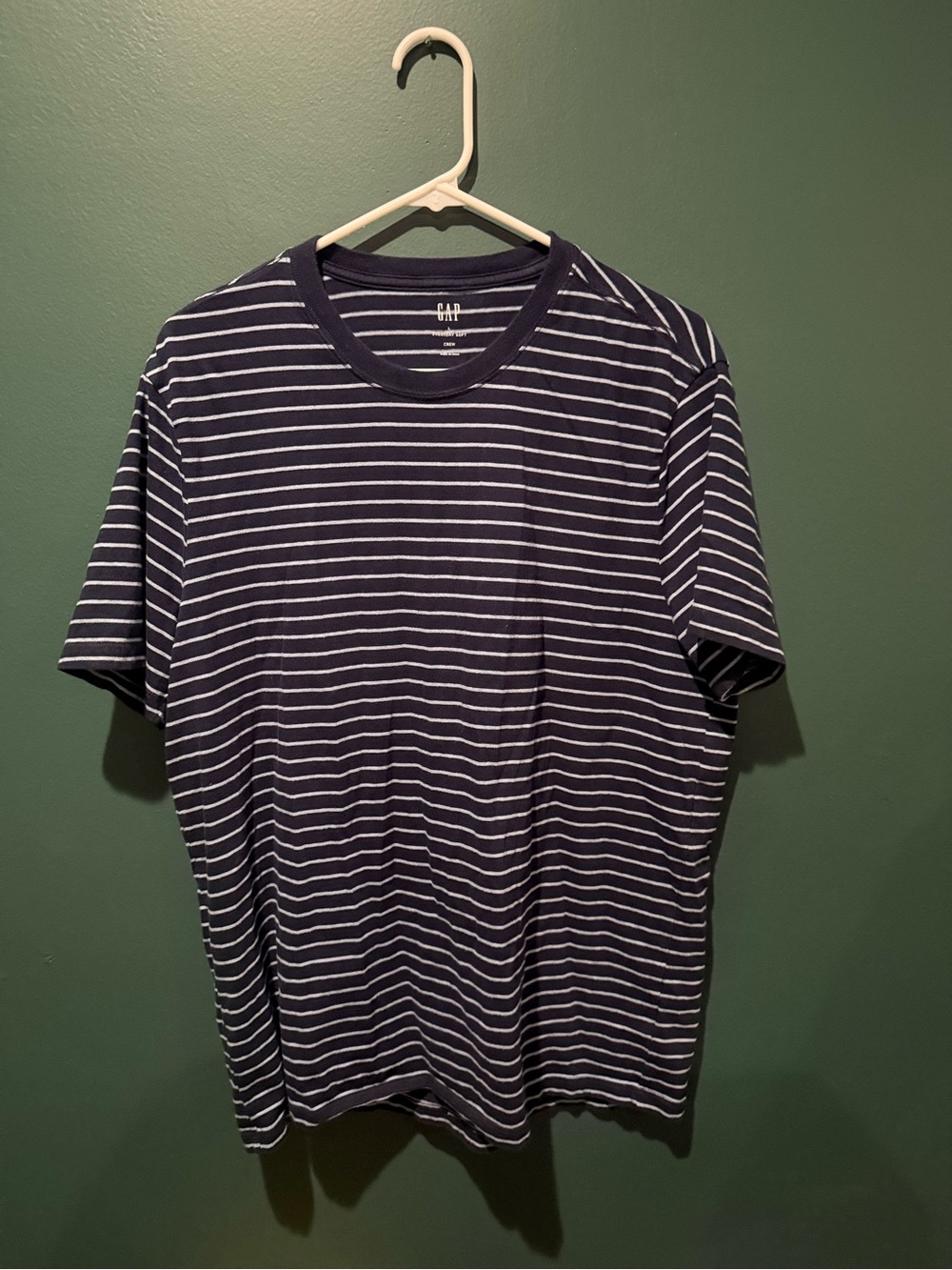 GAP Navy and White Horizontal Stripe Short Sleeve Tee